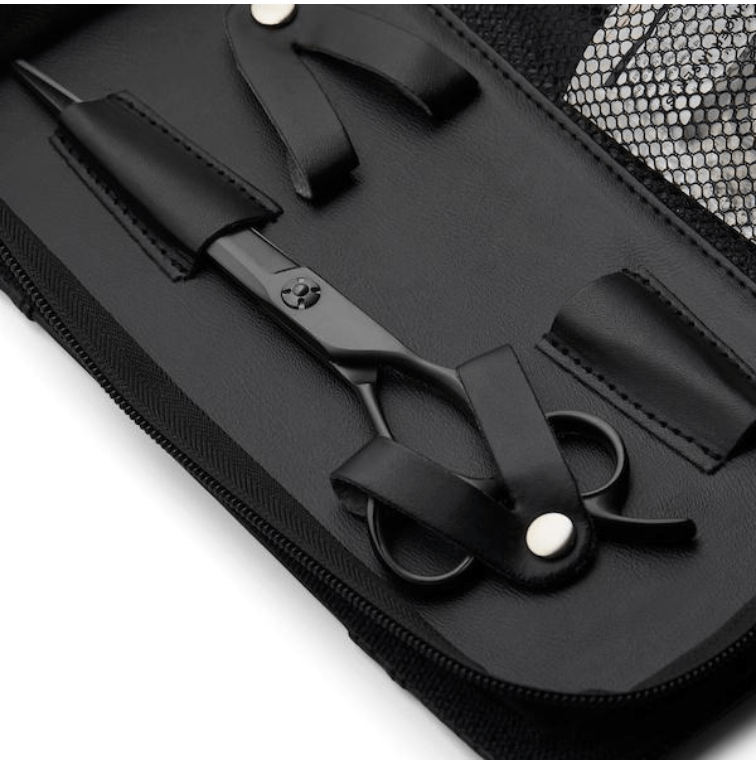 Trio de Ciseaux Barbier Matsui Noirs Mats Samurai (1654632644682)